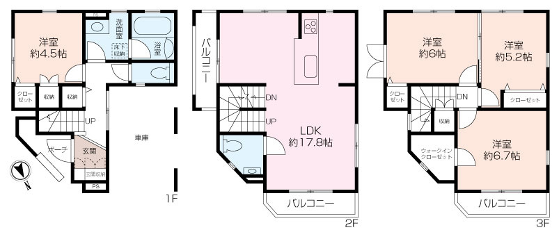 インナーガレージ×角地 みその台中古戸建の画像