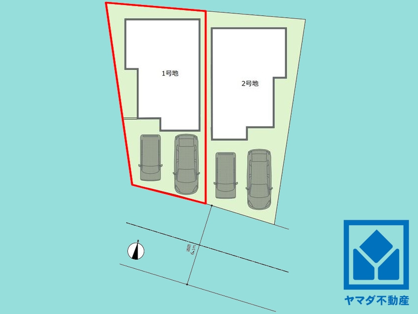 大津市大江４丁目　1号地の区画図