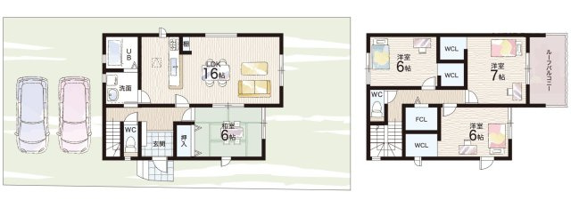 亀山市山下町　第1期　新築一戸建ての間取り|2号地