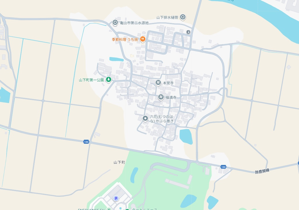 亀山市山下町　第1期　新築一戸建ての地図