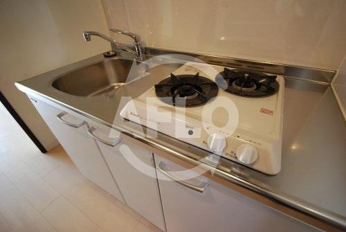 ルクレ難波のキッチン|CASSIA難波（カッシア難波）　２口ガスコンロ