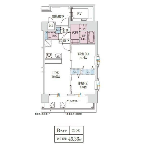 スプランディッド玉造DUEの間取り