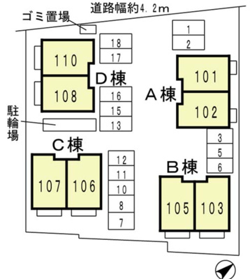 【区画図】 | 楠風館D
