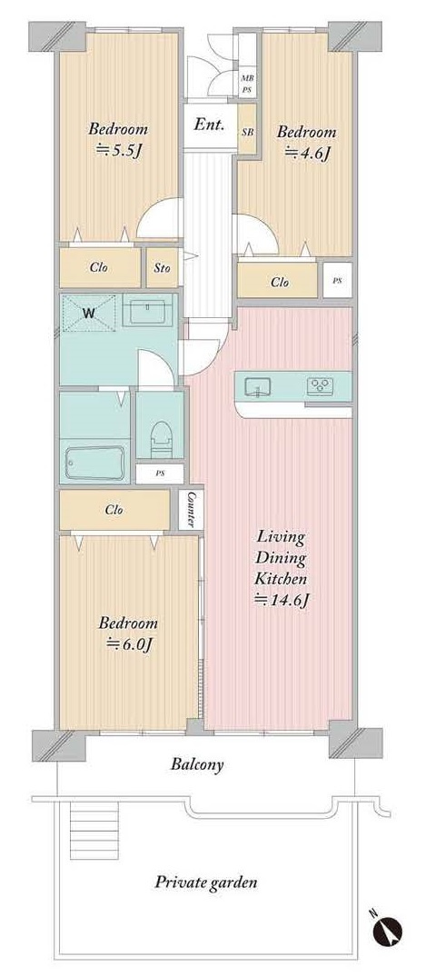 越谷ファミリータウン C棟の間取り