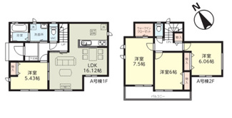 【間取り】 | 船橋市三山三丁目　新築分譲住宅A号棟 | 船橋市三山３丁目　A号棟　４LDK