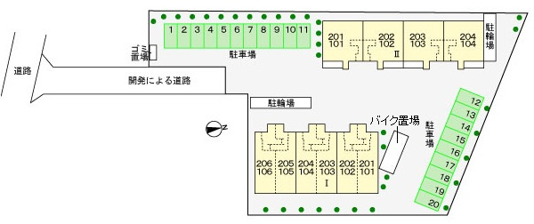 ウィステリア西砂Ⅱの区画図