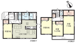 【間取り】 | 船橋市三山三丁目　新築分譲住宅A号棟 | 船橋市三山３丁目　A号棟　４LDK