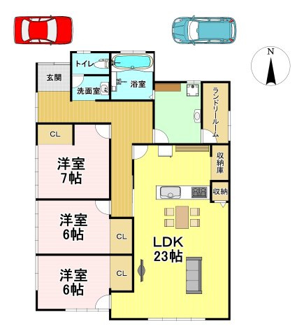 八代市松江町中古戸建の間取り