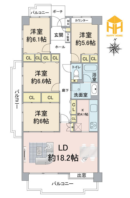 ジオ緑地公園一番館の間取り|※現況と図面が異なる場合現況を優先いたします。
