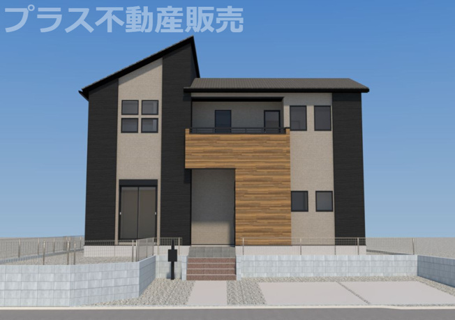 【外観】 | 春日市天神山4丁目1期　1号棟（全1棟）【仲介手数料無料・0円】 | 完成イメージの外観パースです。