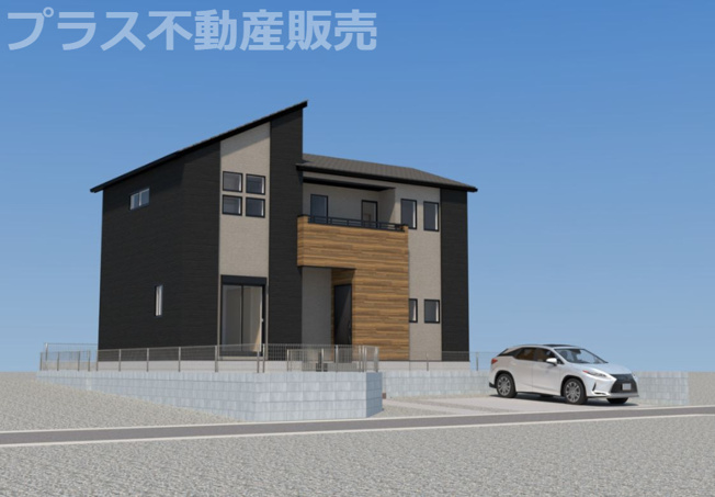 【外観】 | 春日市天神山4丁目1期　1号棟（全1棟）【仲介手数料無料・0円】 | 完成イメージの外観パースです。