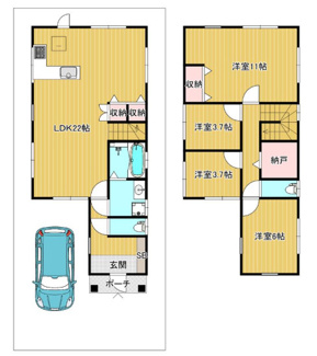 【間取り】 | 宝塚市末成町中古戸建 | ファミリー様に嬉しい４SLDKの間取りです♪