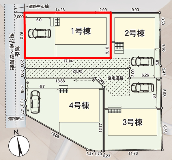 【区画図】 | Cradle garden　郡山市田村町金屋第５　１号棟 | ★内覧予約で新米2kg★