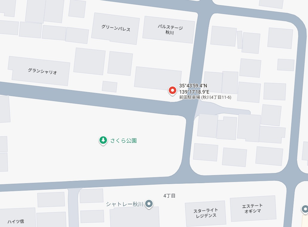 前田駐車場の地図