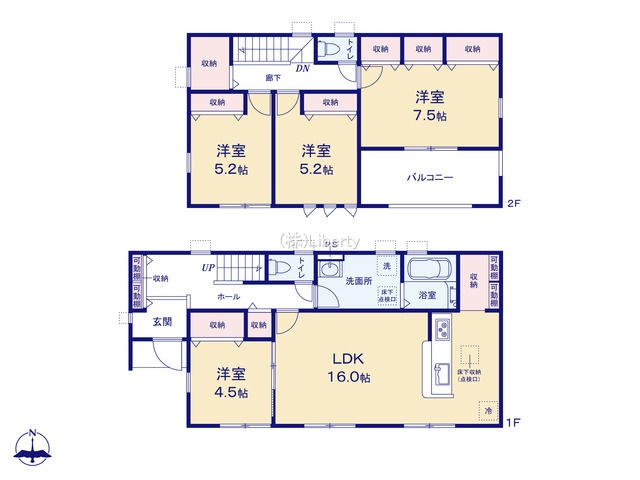 小美玉市清風台団地5期　新築戸建の間取り