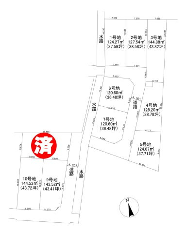 三郷市　戸ケ崎3丁目　売地　全10区画の土地図|土地図です