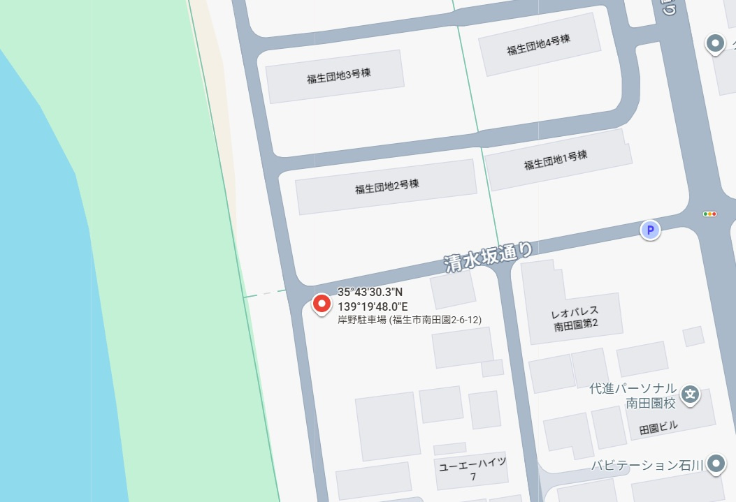 岸野駐車場の地図|※GoogleMAP 抜粋