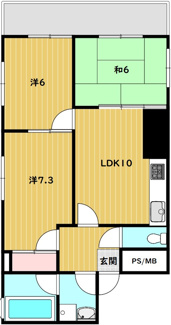 【間取り】 | ライオンズマンションコザ