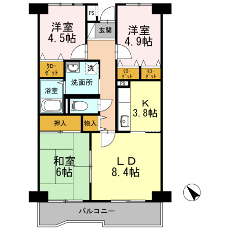 グローリーヒルズ２の間取り