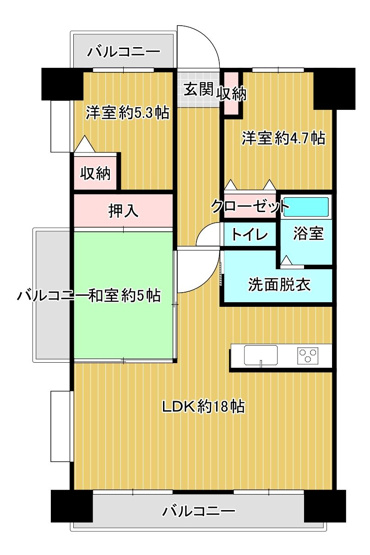 【間取り】 | 三愛シティライフ今宿駅２
