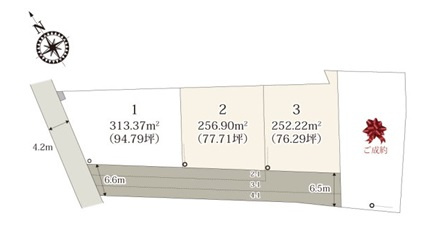 加須市南篠崎　全3邸の区画図|区画図