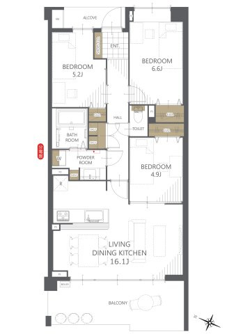 【間取り】コンフォート・パレス薬園台 
