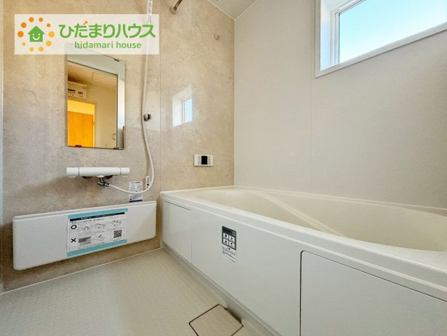 いわき市平下平窪1期　新築戸建　2号棟の浴室|大人が足を伸ばしても十分な広さ！一人でゆっくりくつろぐ時間も大切です！