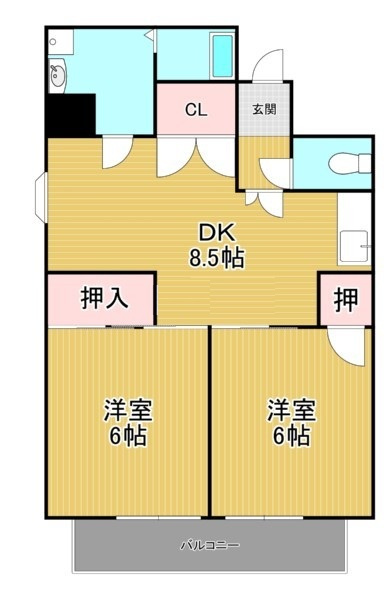 カーサオガワの間取り