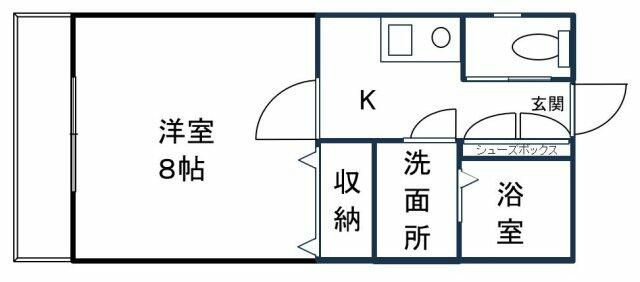 8帖の広々とした洋間