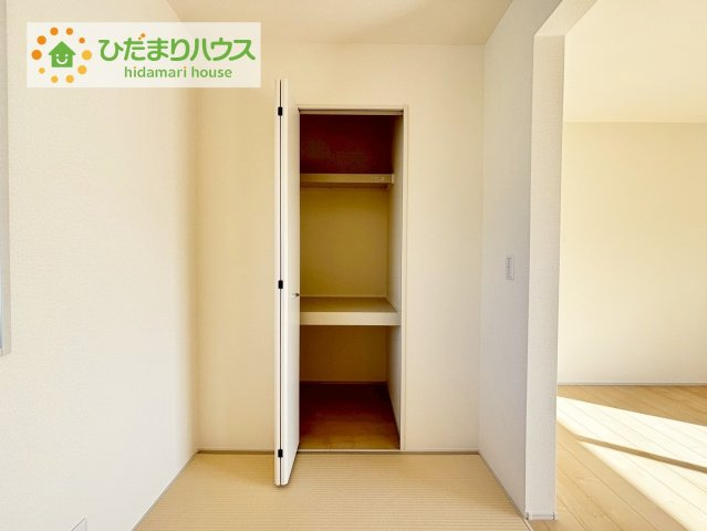 いわき市平下平窪1期　新築戸建　3号棟の収納|"和室にも大容量のクローゼット完備！
お布団やお子様のおもちゃなどがスッキリ収納できますね(^^♪"