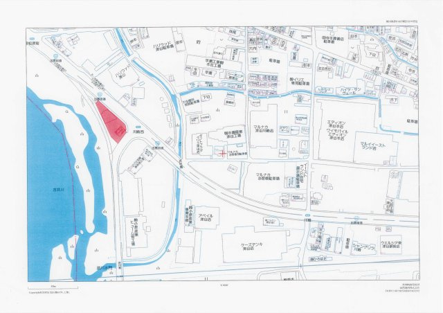 津山市川崎　売土地410坪の地図
