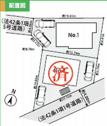 【区画図】 | 【仲介手数料０円】藤沢市辻堂東海岸1丁目3期　新築一戸建て　1号棟　全2棟 | 【仲介手数料０円】藤沢市辻堂東海岸1丁目3期　新築一戸建て　全2棟
