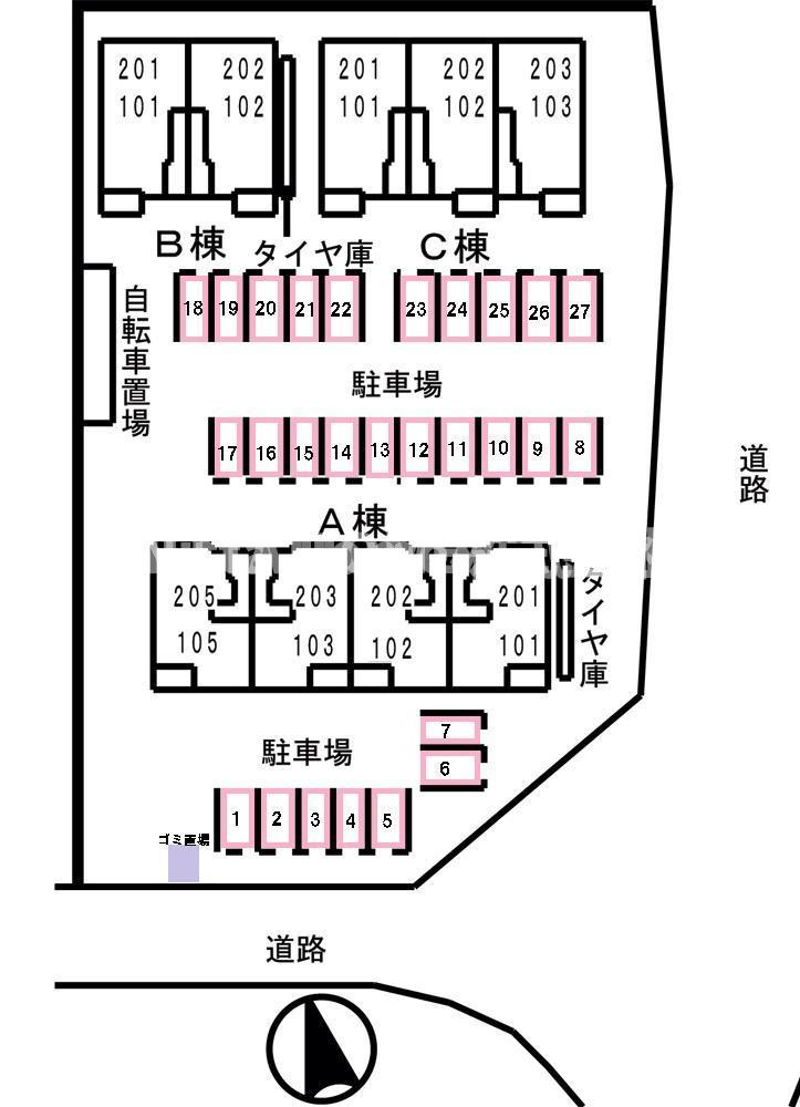 ボヌールＣの区画図