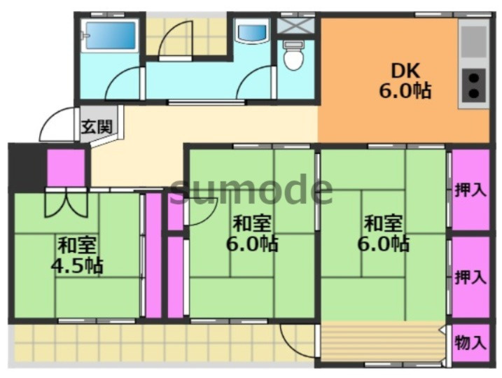 スカイハイツ辻崎の間取り