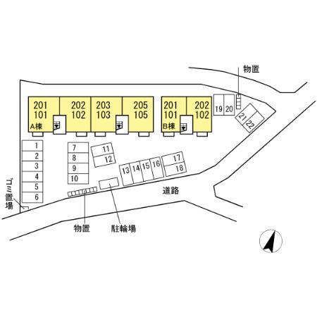 アイフレンド北川原 Ｂの区画図