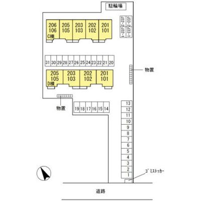 【区画図】 | サンライズコーポ Ｃ