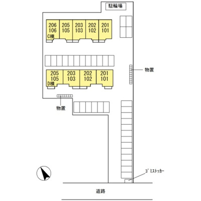  | サンライズコーポ Ｃ | 配置図