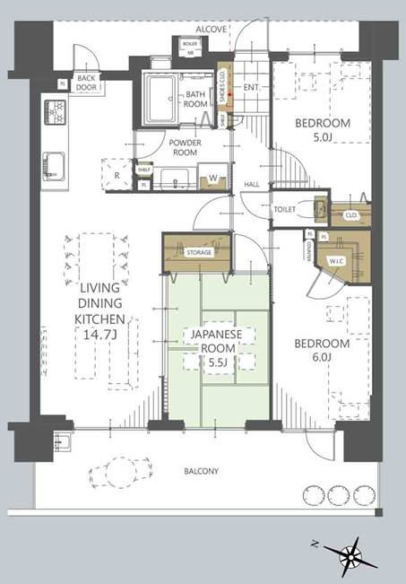 ルネサンスタワー北大宮の駐輪場