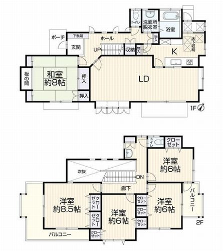 【間取り】 | 【仲介手数料０円】厚木市毛利台2丁目　中古一戸建て | 厚木市毛利台2丁目　中古一戸建て