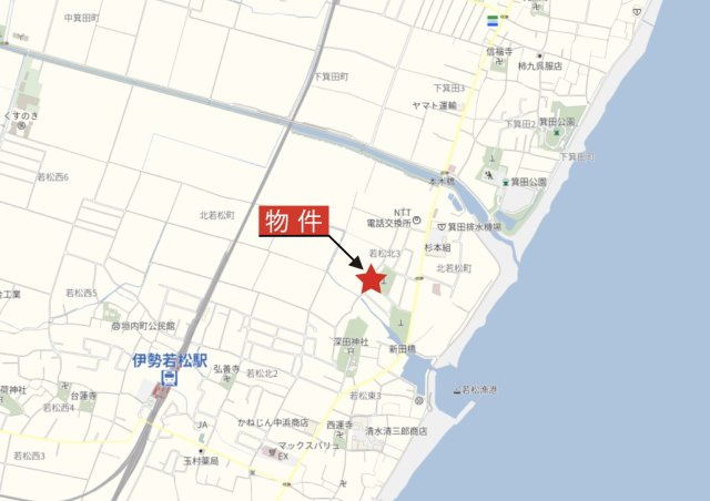 鈴鹿市若松北3丁目《2号棟》の地図|広域Map