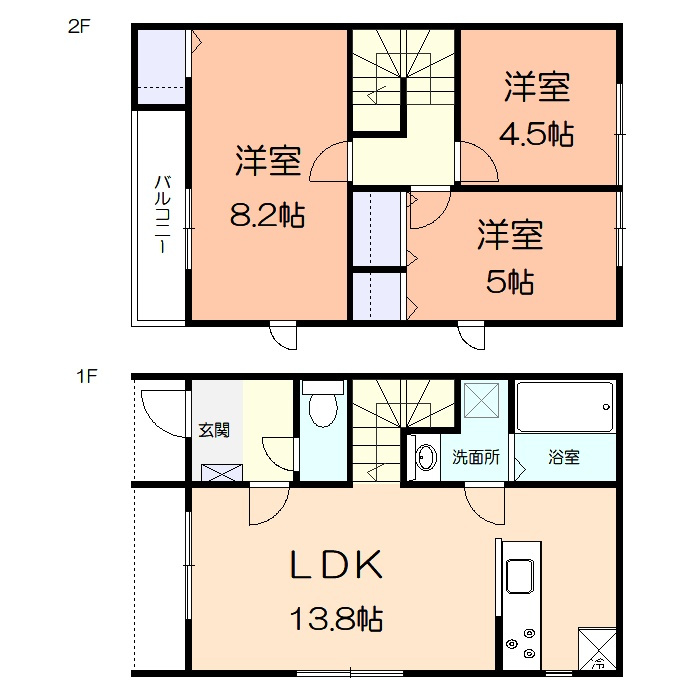 藤沢市大庭のアパートの間取り