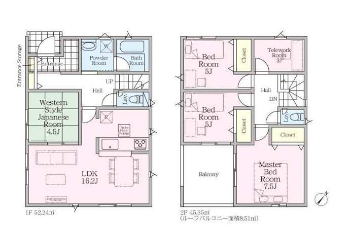 久喜市菖蒲町菖蒲第17　新築一戸建て　クレイドルガーデンの間取り|3帖テレワークルームは趣味部屋や収納としても使用できます♪