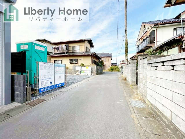 大洗町桜道3期　新築戸建の前面道路含む現地写真