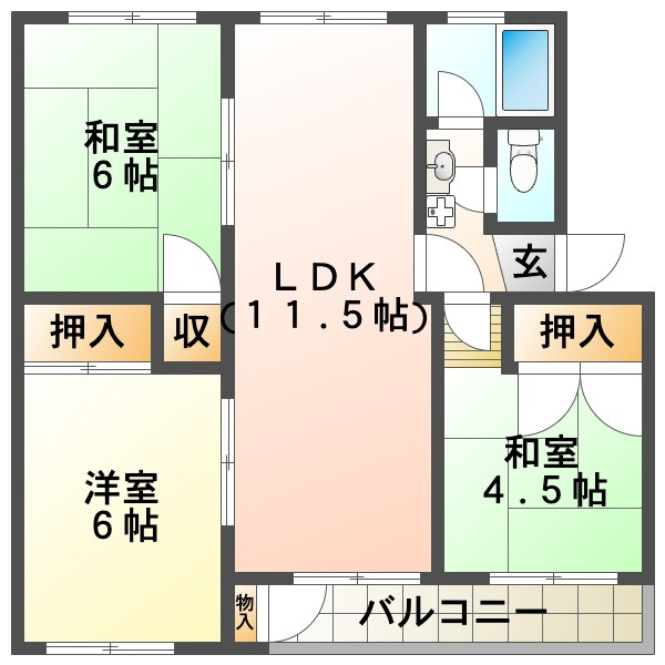 東垂水住宅２号棟の間取り