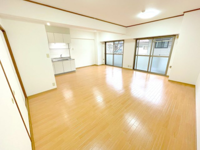 【居間・リビング】 | エクセル中央　２０５ | ※写真は従前契約者さまがご入居前（2023.3.24）撮影分です ☆過去に、3DKから1LDKへリノベーション完了　2020.4施工 依って、現行の間取りは『LDK20.2帖・洋室5.3帖』となります