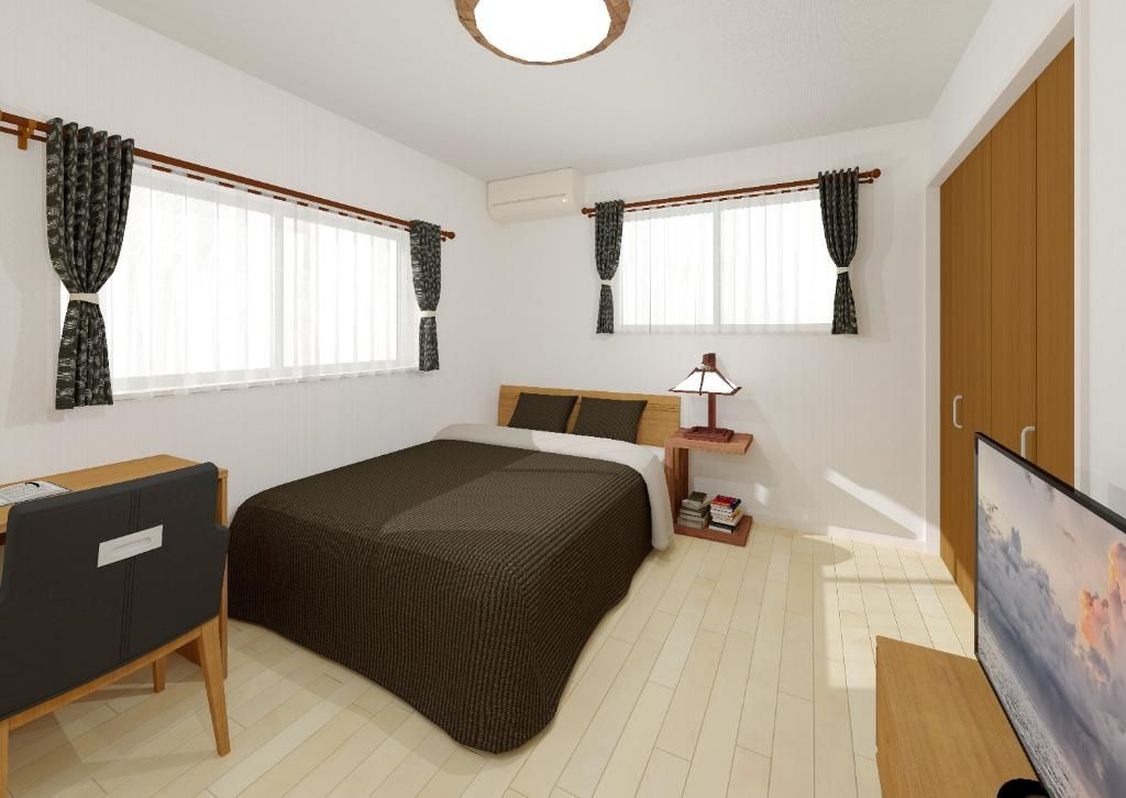 ふじみ野市駒西１丁目 新築戸建の内装|内装イメージパース　洋室は4部屋、各居室フローリング、収納あります。