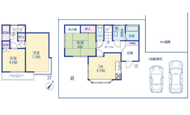 中古／ふじみ野市桜ケ丘3丁目の間取り|駐車もラクラク！