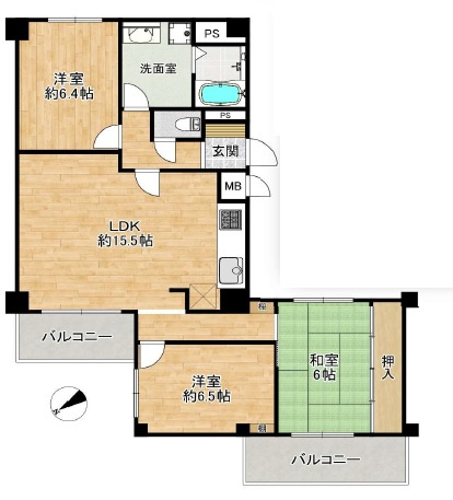 朝日プラザ西舞子の間取り|間取図