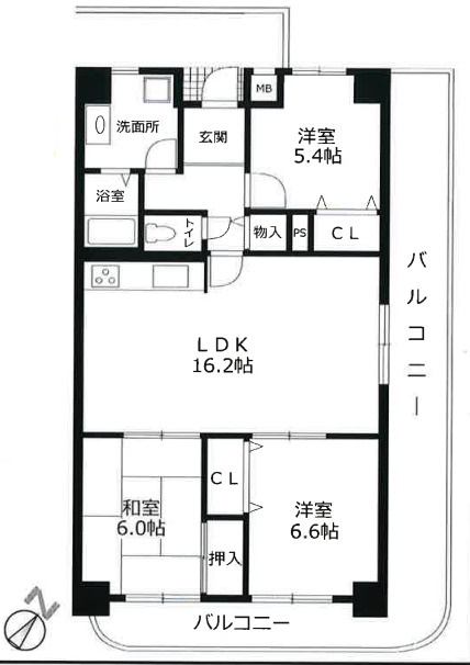 万葉ハイツ舞子の間取り|間取図