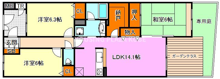 須磨シーサイドヒルズⅠの間取り